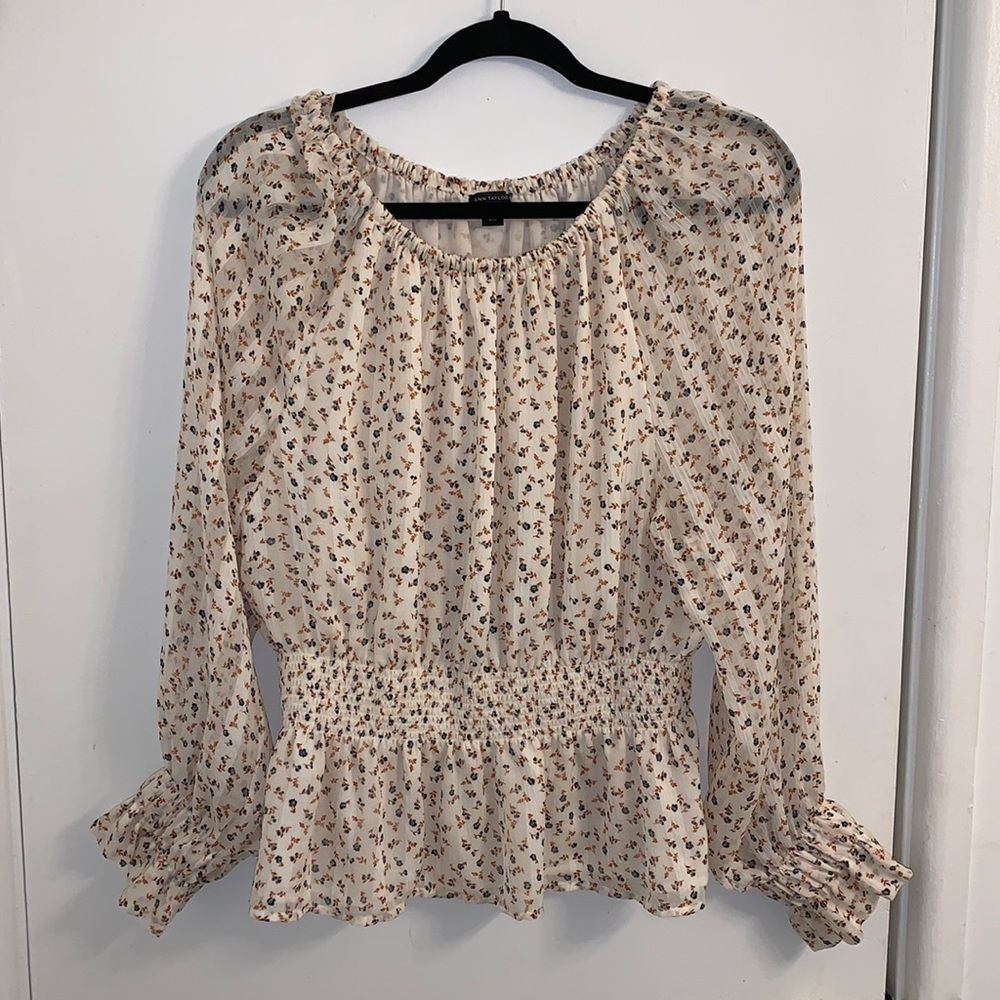 Ann Taylor Floral Smocked Top